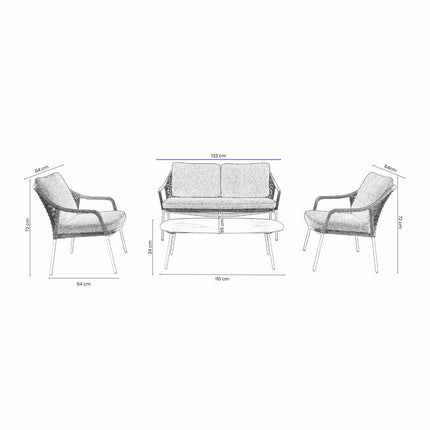 Norfolk Leisure Aston 4 Piece Patio Set – view 2