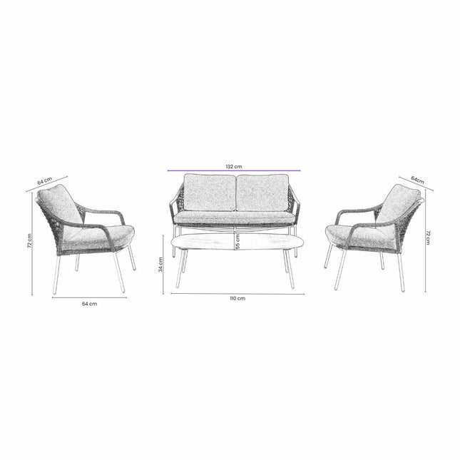 Norfolk Leisure Aston 4 Piece Patio Set – view 2
