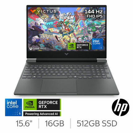 HP Victus, Intel Core 5, 16GB RAM, 512GB SSD, NVIDIA GeForce RTX 5060. 15.6 inch Gaming Laptop, 15-fa2000na