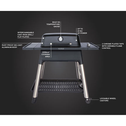 Everdure by Heston Blumenthal Force 2 Burner Gas Barbecue in Graphite – view 3