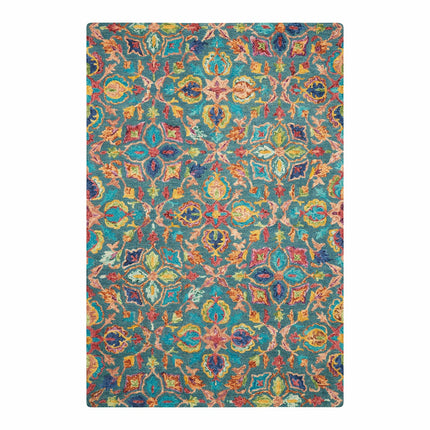 Nourison Vibrant Wool Teal Rug, in 3 Sizes – view 5