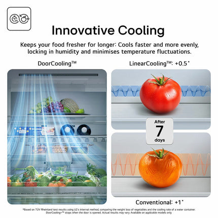 LG Fit & Max, GBBS524CPY Fridge Freezer, C Rated in Silver – view 6