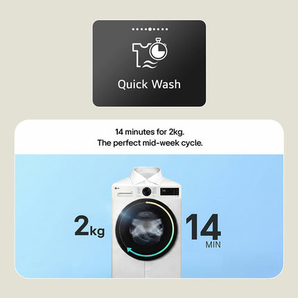LG Series 4, FWY606NCLN1 10/6kg Washer Dryer, E Rated in Black – view 6