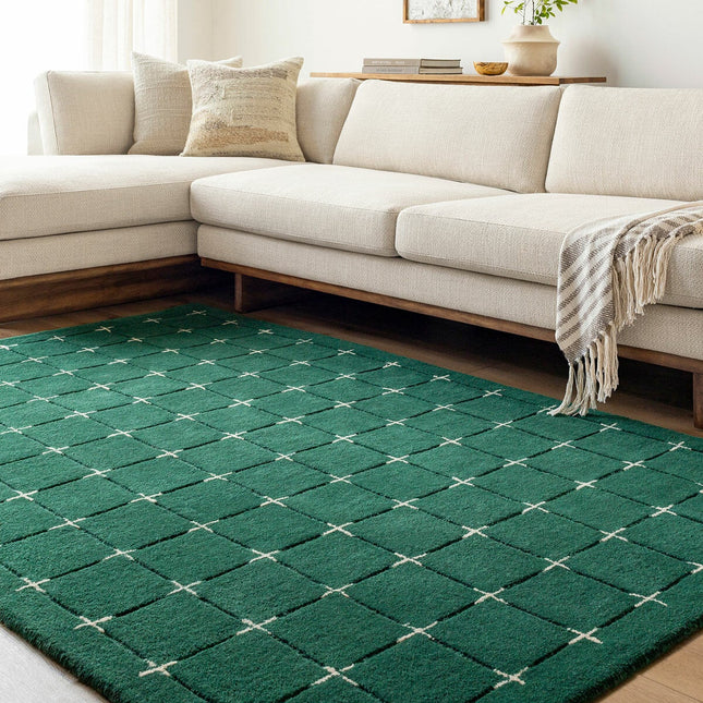 Livabliss Brook Green Wool Rug, In 2 Sizes