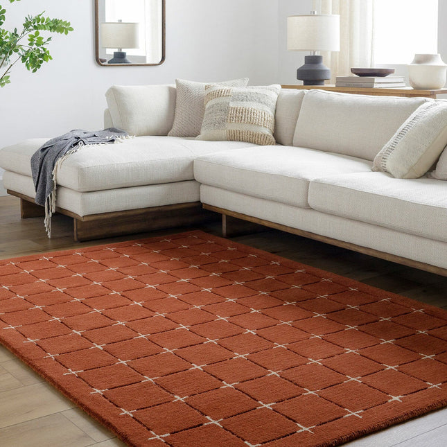 Livabliss Brook Orange Wool Rug, In 2 Sizes – view 2