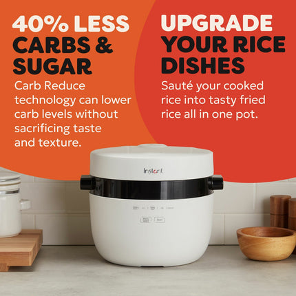 Instant Pot 5L / 20 Cup Rice Cooker & Steamer in White – view 7