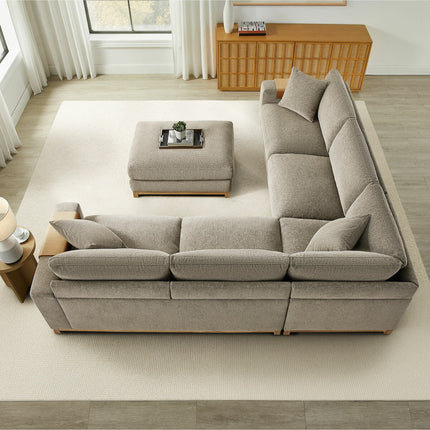 Aiden & Ivy Hawthorne Brown Fabric 4 Piece Corner Sofa – view 3