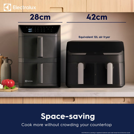 Electrolux SDA2980ELGRY Double Stacked 12L Air Fryer in Grey – view 4