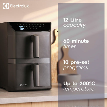 Electrolux SDA2980ELGRY Double Stacked 12L Air Fryer in Grey – view 2