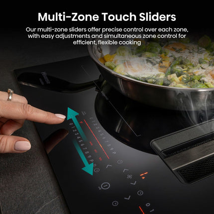 Hisense Hi6 HEH8432BSCWF 83cm Induction Hob with Bridge Zone in Black For External / Recirculation Ventilation – view 4