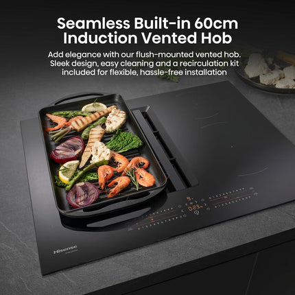 Hisense Hi6 HEH6432BSCWF 60cm Induction Hob in Black, For External / Recirculation Ventilation – view 3