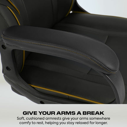 X Rocker Mythos Mid-Back Gaming Chair, Black/Gold – view 5