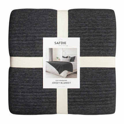 Safdie Cotton Blend Jersey Blanket In 4 Colours, 224 x 234 cm – view 7