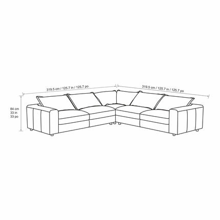 Simon Li Westbrook Brown Leather Corner Sofa – view 2