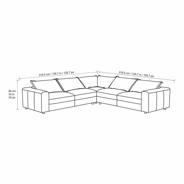 Simon Li Westbrook Brown Leather Corner Sofa – view 2