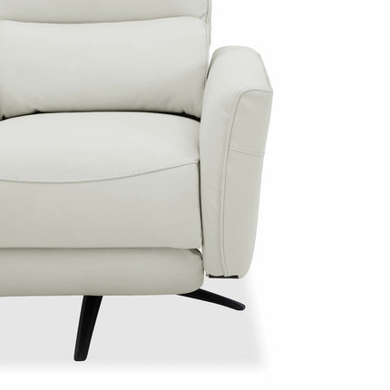 Aiden & Ivy Elton Cream Leather Manual Reclining Chair – view 7