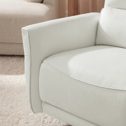 Aiden & Ivy Elton Cream Leather Manual Reclining Chair – view 5