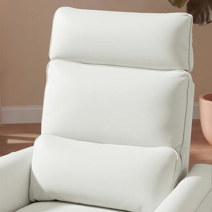 Aiden & Ivy Elton Cream Leather Manual Reclining Chair – view 4