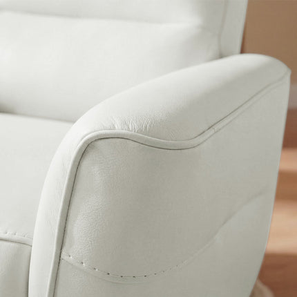 Aiden & Ivy Elton Cream Leather Manual Reclining Chair – view 6