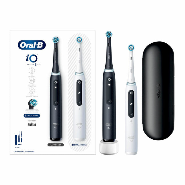 Oral-B iO Series 5 Electric Toothbrush in Matt Black & Quite White
