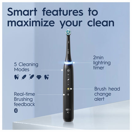 Oral-B iO Series 5 Electric Toothbrush in Matt Black & Quite White – view 5
