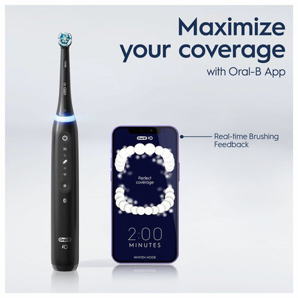 Oral-B iO Series 5 Electric Toothbrush in Matt Black & Quite White – view 8