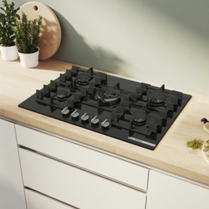 Bosch Series 6 PPQ7A6I40, Tempered Glass 75cm Gas Hob in Black – view 7