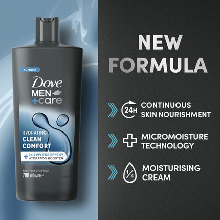 Dove Men+ Care, Clean Comfort Shower Gel, 4 x 700ml – view 3