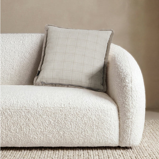 Mon Chateau Tweed Faux Fur Cushion In 3 Designs, 50 x 50 cm