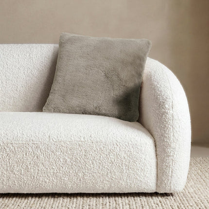 Mon Chateau Tweed Faux Fur Cushion In 3 Designs, 50 x 50 cm – view 2