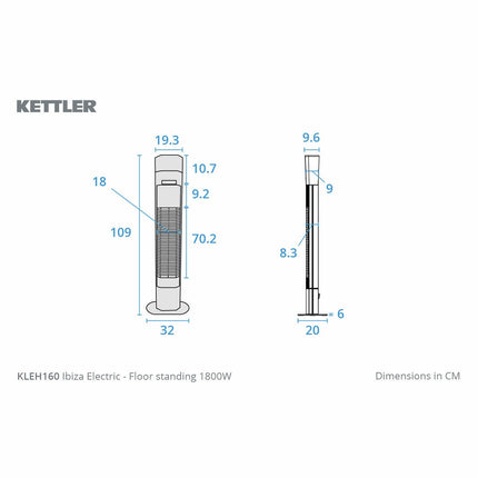 Kettler Kalos Ibiza Floor Standing Garden Heater with LED & Wireless Speaker – view 2