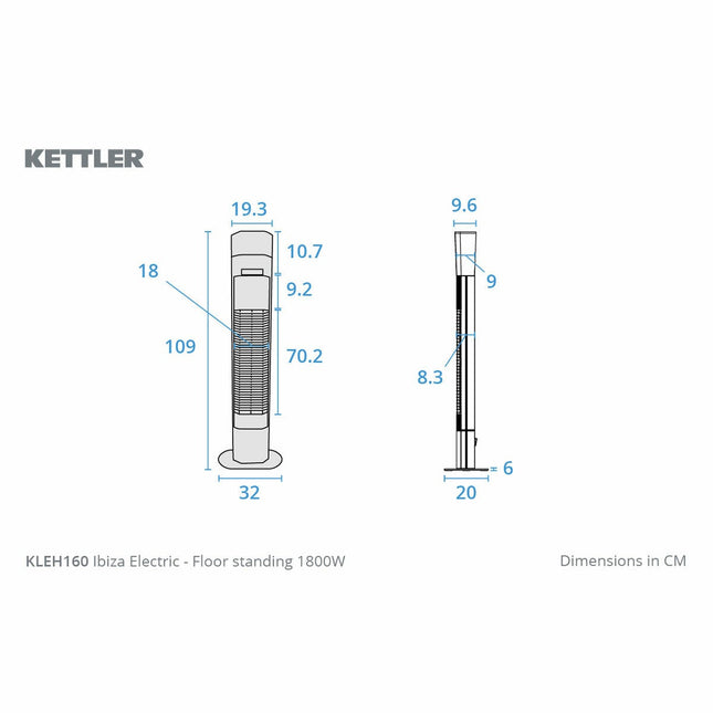 Kettler Kalos Ibiza Floor Standing Garden Heater with LED & Wireless Speaker – view 2