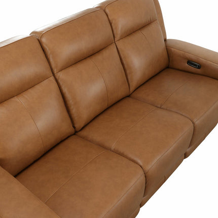 Simon Li Wren Brown Leather 3 Seater Sofa with Power Recliner & Power Headrest – view 3