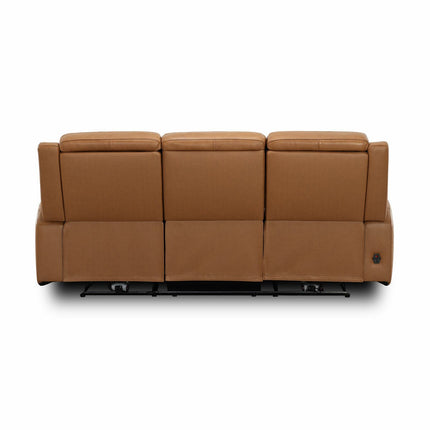 Simon Li Wren Brown Leather 3 Seater Sofa with Power Recliner & Power Headrest – view 7