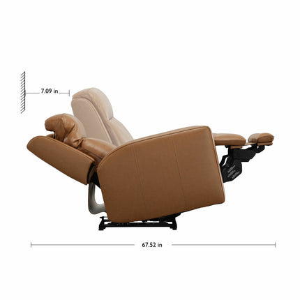Simon Li Wren Brown Leather Power Reclining Armchair with Power Headrest – view 3