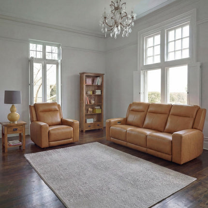 Simon Li Wren Brown Leather Power Reclining Armchair with Power Headrest – view 8