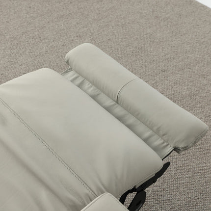 Simon Li Wren Light Grey Leather Power Reclining 3 Seater Sofa with Power Headrest – view 4