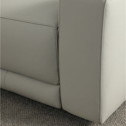 Simon Li Wren Light Grey Leather Power Reclining 3 Seater Sofa with Power Headrest – view 5