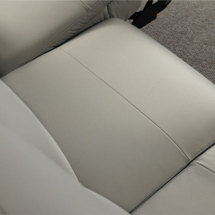 Simon Li Wren Light Grey Leather Power Reclining 3 Seater Sofa with Power Headrest – view 6