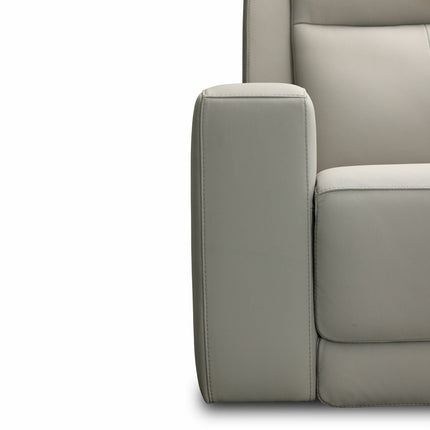 Simon Li Wren Light Grey Leather Power Reclining Armchair with Power Headrest – view 6