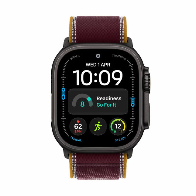 Apple Watch Ultra 4 GPS + Cellular, 49mm Titanium Case with Burgundy Trail Loop