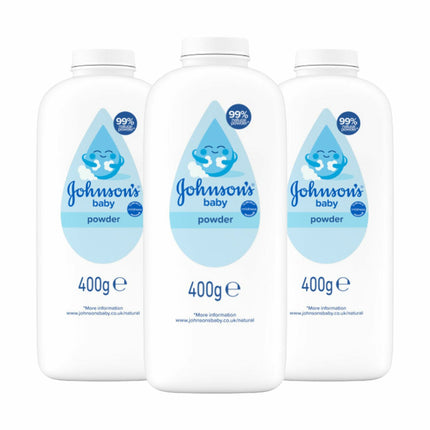 Johnson's Baby Powder, 3 x 400g