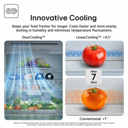 LG Fit & Max, GBFSJ10DPY Fridge Freezer, D Rated in Silver – view 5