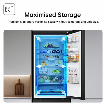 LG Fit & Max, GBFSJ10DPY Fridge Freezer, D Rated in Silver – view 6
