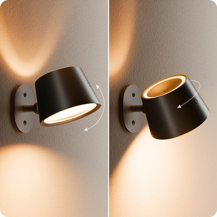 Globe Rechargeable Black Portable Wall Light, 2 Pack - Black – view 3