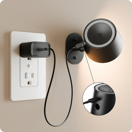 Globe Rechargeable Black Portable Wall Light, 2 Pack - Black – view 4
