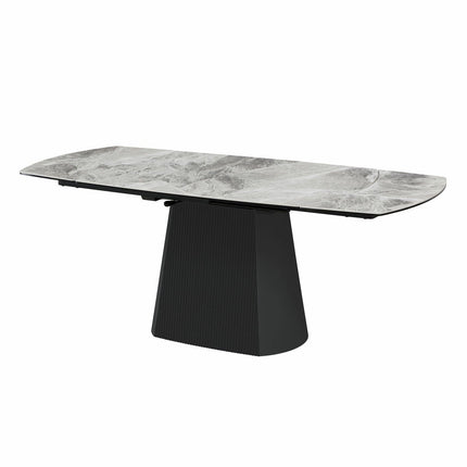 Bahamas Ceramic Extending Dining Table + 6 Grey Chairs, Seats 6-8 – view 5