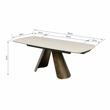 Albania Ceramic Extending Dining Table + 6 Grey Chairs, Seats 6-8 – view 2