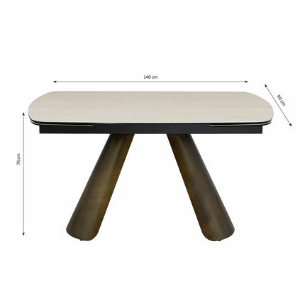 Albania Ceramic Extending Dining Table + 6 Grey Chairs, Seats 6-8 – view 3