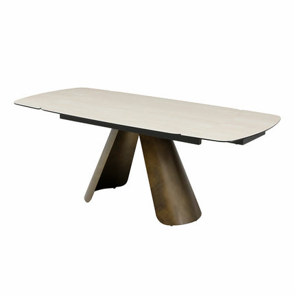 Albania Ceramic Extending Dining Table + 6 Grey Chairs, Seats 6-8 – view 5